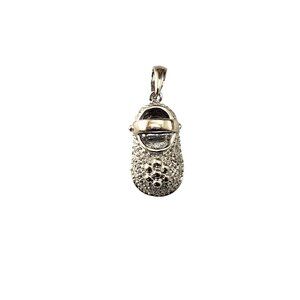18K White Gold and Diamond Baby Shoe Charm #22691